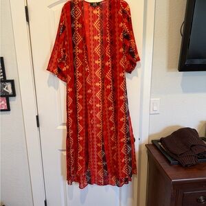 L&B Red and cover up with Geometric Design